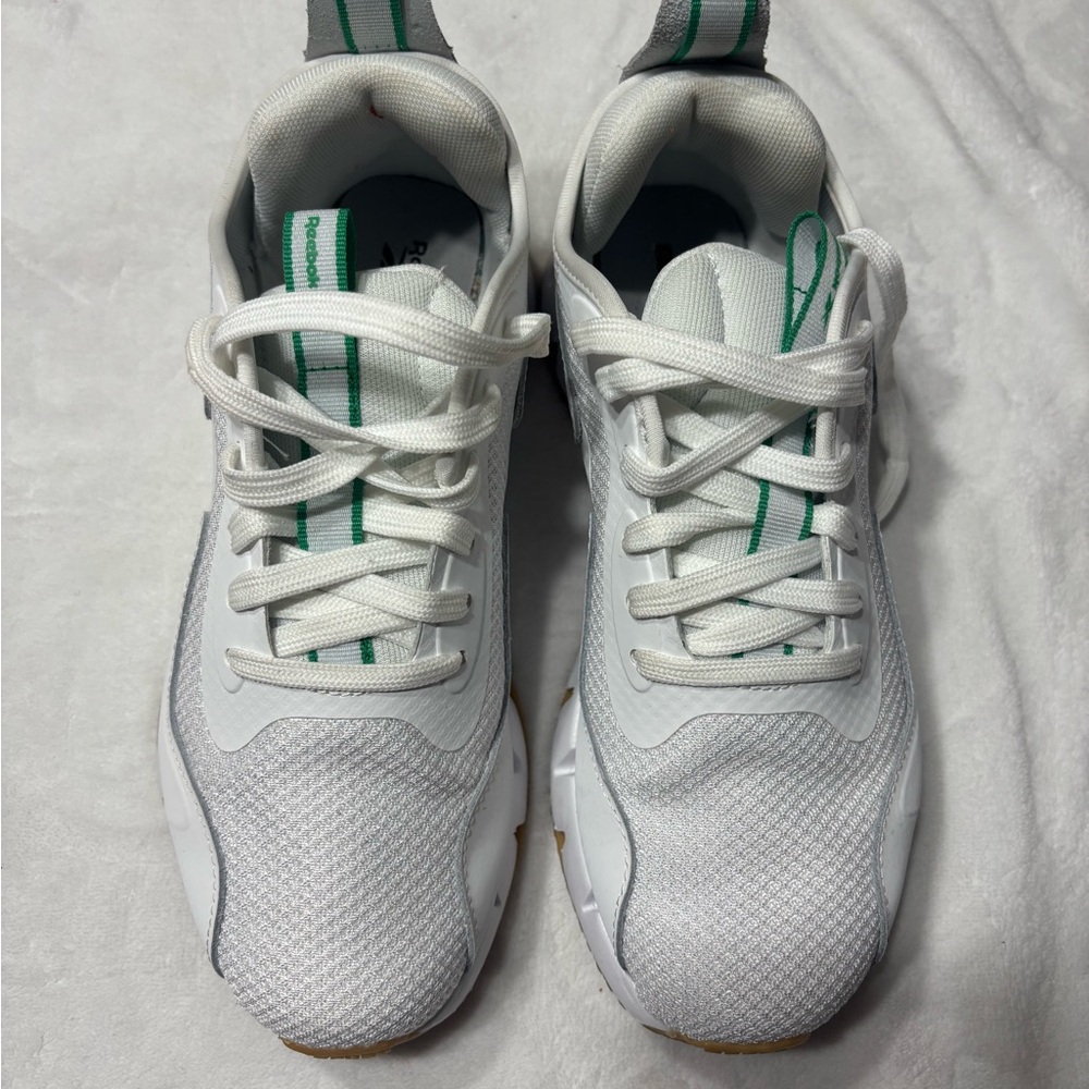 Reebok White and Green Athletic Shoes